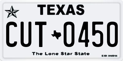 TX license plate CUT0450