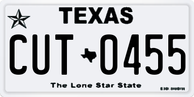 TX license plate CUT0455