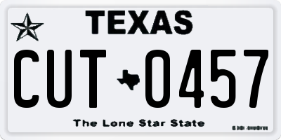 TX license plate CUT0457