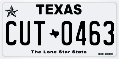 TX license plate CUT0463