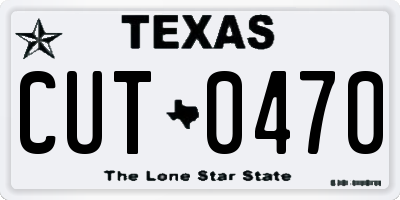 TX license plate CUT0470