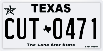 TX license plate CUT0471