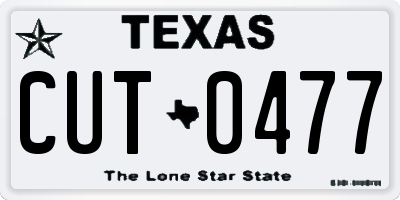 TX license plate CUT0477