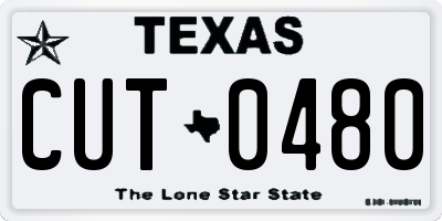 TX license plate CUT0480