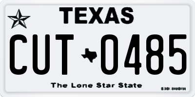 TX license plate CUT0485