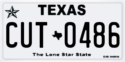 TX license plate CUT0486