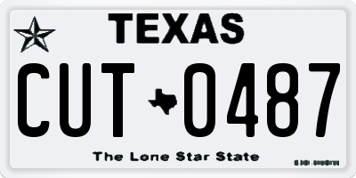 TX license plate CUT0487