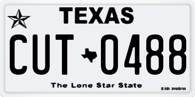 TX license plate CUT0488