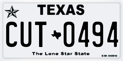 TX license plate CUT0494