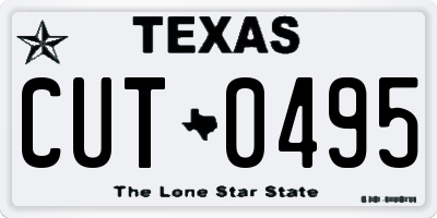 TX license plate CUT0495
