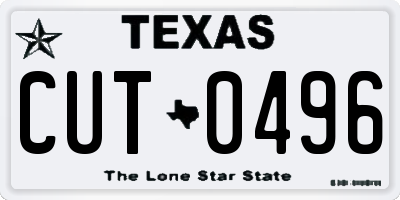 TX license plate CUT0496