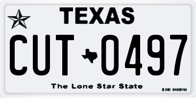 TX license plate CUT0497