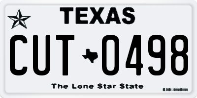 TX license plate CUT0498