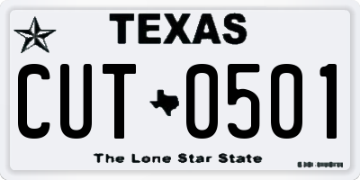 TX license plate CUT0501