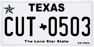 TX license plate CUT0503