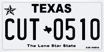 TX license plate CUT0510