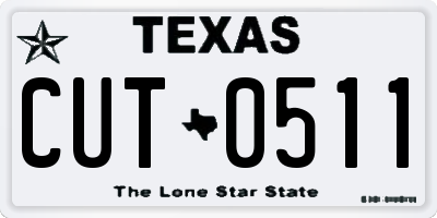 TX license plate CUT0511