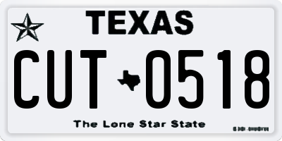 TX license plate CUT0518