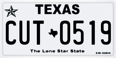 TX license plate CUT0519