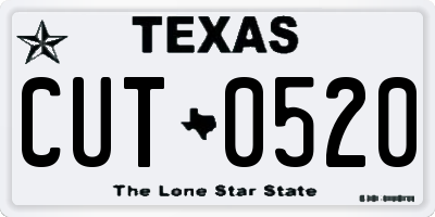 TX license plate CUT0520