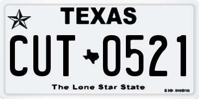 TX license plate CUT0521