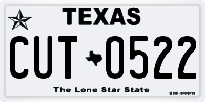 TX license plate CUT0522
