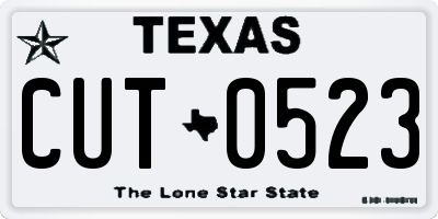 TX license plate CUT0523