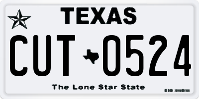 TX license plate CUT0524