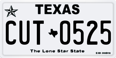 TX license plate CUT0525