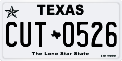 TX license plate CUT0526