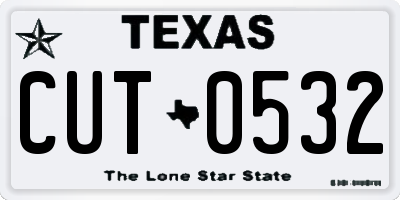 TX license plate CUT0532
