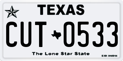 TX license plate CUT0533