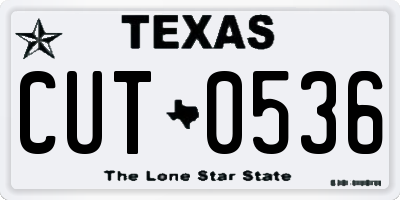 TX license plate CUT0536