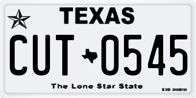 TX license plate CUT0545