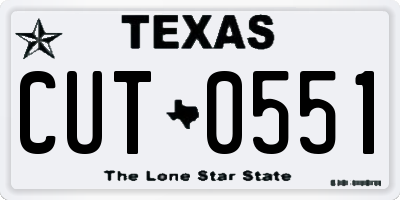 TX license plate CUT0551