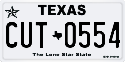 TX license plate CUT0554