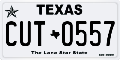 TX license plate CUT0557