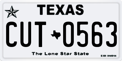TX license plate CUT0563