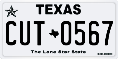 TX license plate CUT0567