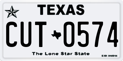 TX license plate CUT0574