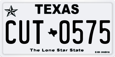 TX license plate CUT0575
