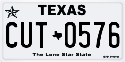 TX license plate CUT0576