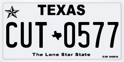 TX license plate CUT0577