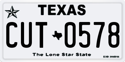 TX license plate CUT0578