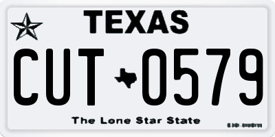 TX license plate CUT0579