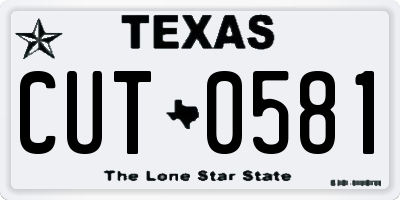 TX license plate CUT0581