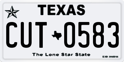 TX license plate CUT0583