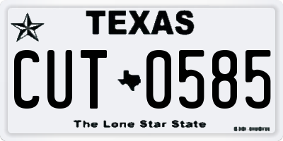 TX license plate CUT0585