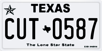 TX license plate CUT0587