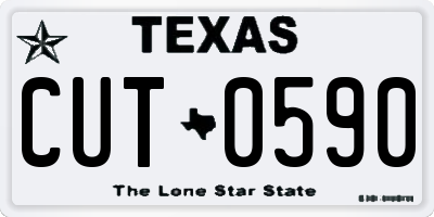 TX license plate CUT0590